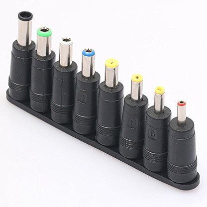 Universal 1 Set = 8pcs / Set 5pin Jack Plugs DC for Laptop AC Power Adapter Tips Connectors for Computer Notebook, black, 145419