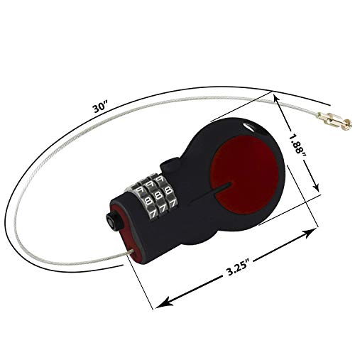 Lewis N. Clark Cable Luggage Lock | TSA Approved | Travel Or Bike Lock | Set Your Own Combination | 30-inch Retractable Steel Cable - color: Red