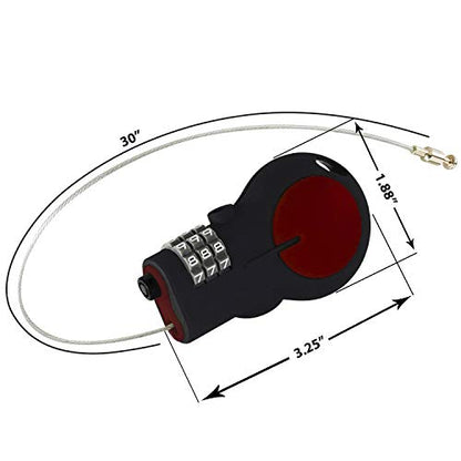 Lewis N. Clark Cable Luggage Lock | TSA Approved | Travel Or Bike Lock | Set Your Own Combination | 30-inch Retractable Steel Cable - color: Red