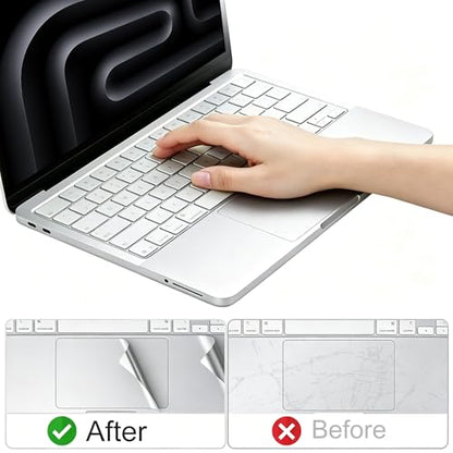 Palm Rest Skin for MacBook Pro 14 inch (M5 M4 M3 M2 M1 Pro/Max Chip, 2026-2021) with TrackPad Cover Film, MacBook Pro 14 Protective Cover Skin Palm Sticker (Silver)