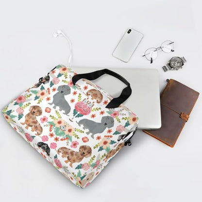 Dachshund Print Laptop Case 15.6 inch Computer Bag | Waterproof Laptop Briefcase Laptop Bag for Women & Men - color: Dachshund