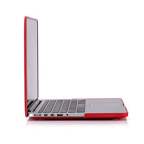 RUBAN Case Compatible with MacBook Pro 13 inch 2015 2014 2013 2012 (A1502 & A1425 Models), Plastic Hard Shell Case & Keyboard Cover for Old Version MacBook Pro Retina 13 Inch, Red - color: Red