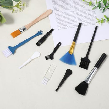 Keyboard Brush, 10 Pcs Mini Anti Static Brush Keyboard Cleaning Brushes Kit Nylon Dust Cleaning Brushes for Electronic Devices Computer Motherboard Fans Camera Small Space