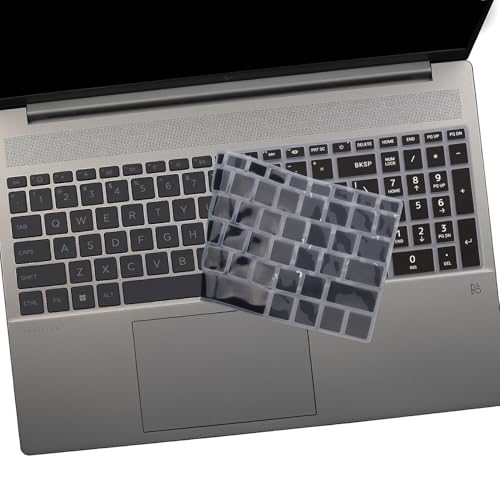 2 PCS Keyboard Cover for HP 15.6" Laptop 15-fc 15-fd 15z-fc000 15-fd0083wm 15t-fd000,HP OmniBook 5 AI 16" 16-ag 16-af 16-ba 16-bc 16z-ag100 16z-bc100 Series Laptop 16-af1037nr 16-bc1047nr-Black+Clear - color: Black+Clear