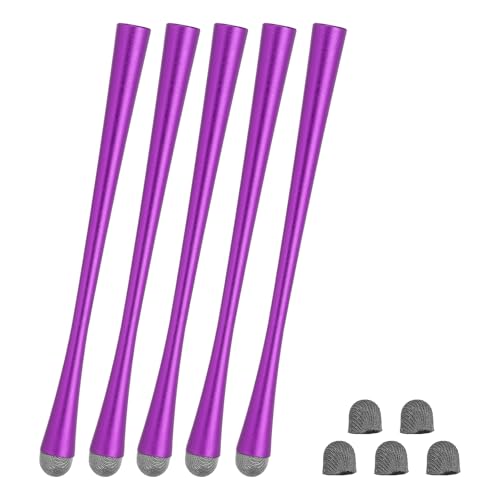 PATIKIL 5 Pcs Slim Waist Stylus Pens for Touch Screens, 2 in 1 High Sensitivity Universal Pen Capacitive Stylus for Phone Tablets Laptop Touch Screen Device, Purple - color: Purple