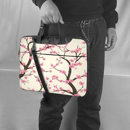 Laptop Bag Case Pink Cherry Blossom Flowers Computer Messenger Shoulder Bag Laptop Sleeve Briefcase - size: 13 inch