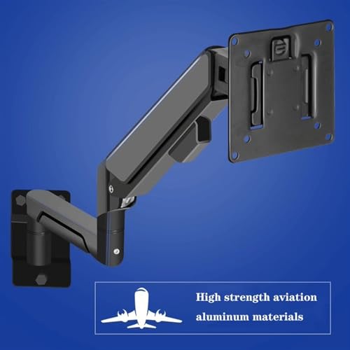 Office Wall Mount Monitor Arm with Laptop Tray, Aluminum Gas Spring Full Motion Laptop Mount Arm Fits Max 32 inch, 19.8 lbs Screens/ 10-17" Laptop Desk Accessories(White) - color: White