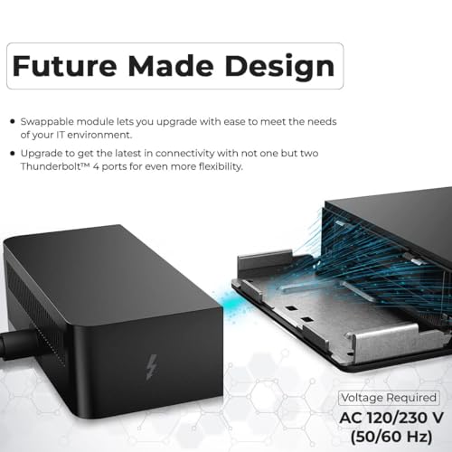 Dell WD22TB4 Thunderbolt 4 Dock Bundle - 40Gbps USB-C/USB-A, 3 Year Warranty with 180W Adapter, Anyhdd HDMI, DP, USB-C Cable & Cloth - Docking Station, Supports Dual/Triple Monitors & 4k Display