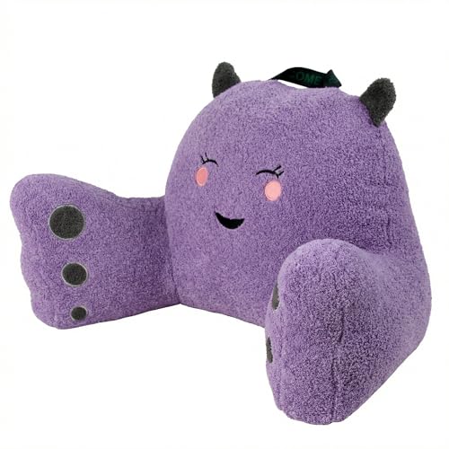 Reading Pillow for Sitting in Bed Couch Teens/Adult, Back Rest Pillow for Sitting Up in Bed with Shredded Memory Foam, Includes Arms and Washable Cover (Lavender Purple, Cloud Velvet) - color: Lavender Purple, size: Cloud Velvet