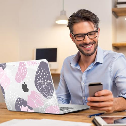 Teryeefi Compatible with M4 M3 M2 MacBook Air 15 Inch 2024 2023 Case Model A3241 A3114 A2941 with Liquid Retina Display, Protective Plastic Hard Shell Cover with Keyboard Cover - Abstract Flowers-A - color: Abstract Flowers-A