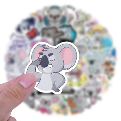 60pcs Cartoon Koala Stickers for Kids Journals,Lovely Aesthetic Vinyl Decals for Teens Laptops Water Bottle Suitcase Skateboard Phone Pad (Koala) - color: Koala