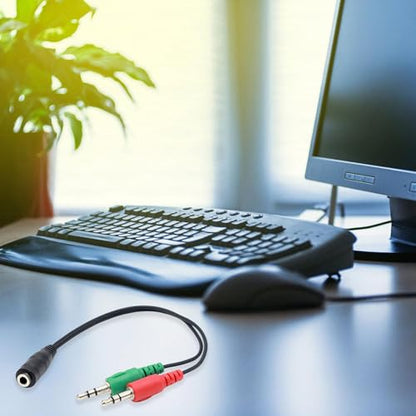 3.5mm Sound Adapter Y Splitter 3.5mm Cable Headsets 2 Female to 1 Male for Laptop Phone Earphone Headphone Microphone Y Splitter for Headsets