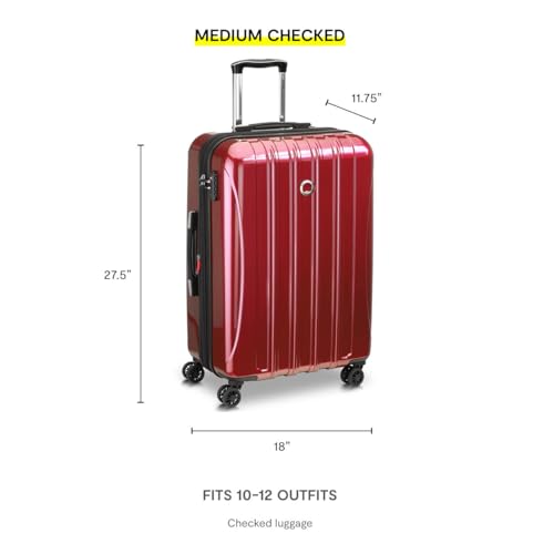 DELSEY PARIS Helium Aero Hardside Expandable Luggage with Spinner Wheels, Blue Cobalt, Checked-Medium 24 Inch - color: Blue Cobalt, size: Checked-Medium 24 Inch