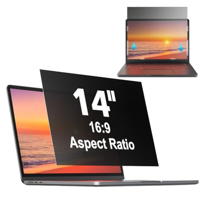 14 Inch 16:9 Removable Laptop Privacy Screen Protector Anti Blue Light | Computer Screen Privacy Shield Anti Glare Replacement for Lenovo Dell Thinkpad Hp Yoga Latitude Asus Acer Thinkpad Envy Xps - size: 14Inch 16:9