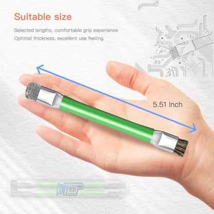ESD Safe Anti-Static IC Cleaning Brush Tool -2Pcs Double Head Motherboard Hard Brush for IC Glue Removal,PCB Cleaning, Circuit Board Maintenance,Mobile Phone Repair - Green - color: Green