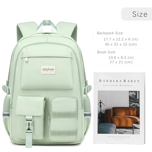 abshoo School Backpack for Girls Bookbag with Lunch Bag Teen Girls School Bag Travel Daypack (Olive Green) - color: Olive Green