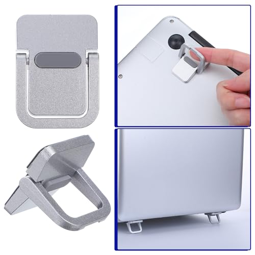 4PCS Portable Keyboard Riser Self Adhesive Laptop Stand Black Mini Invisible Computer Feet for Desk Computer Keyboard Stand Laptop Holder with Anti Slip Silicone(White) - color: White