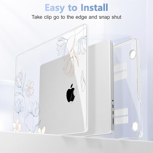 May Chen for 2026 MacBook Pro 14-inch M5 M4 M3 M2 M1 Pro/Max Chip, Release 2026 2025-2021, Model A3427 A3426 A3434 A3112 A3401 A3185, Plastic Hard Shell with Keyboard Cover, Floral - color: Floral