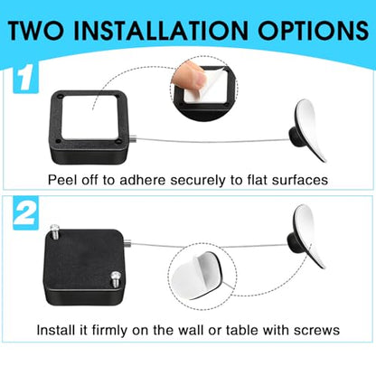 4 Pack 6.5ft Retractable Remote Control Safety Lock Tether, Remote Finder Lanyard with Adjustable Locking Leash for TV Remote, Gaming Controller, Tablet – Keep Remote Secure Within Reach