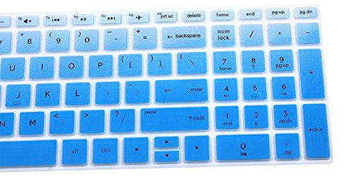 Silicone Keyboard Skin Compatible for 15.6" HP Pavilion x360 15-br075nr, Pavilion 15-cc 15-cb Series 15-cc010nr 15-cb010nr, HP Envy x360 15m-bp 15m-bq Series, HP Envy 17.3" 17m-ae011dx (Ombre Blue) - color: Ombre Blue