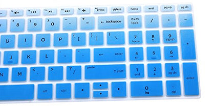 Silicone Keyboard Skin Compatible for 15.6" HP Pavilion x360 15-br075nr, Pavilion 15-cc 15-cb Series 15-cc010nr 15-cb010nr, HP Envy x360 15m-bp 15m-bq Series, HP Envy 17.3" 17m-ae011dx (Ombre Blue) - color: Ombre Blue