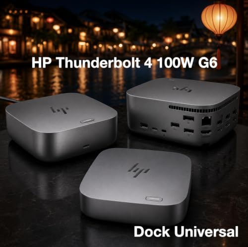 HP Thunderbolt 4 100W G6 Dock Universal Thunderbolt/USB-C Docking Station | Port Replicator Bundle w/Dockztorm Hub (Single Cable for Charging, Data Transfers to Any Brand Laptop)