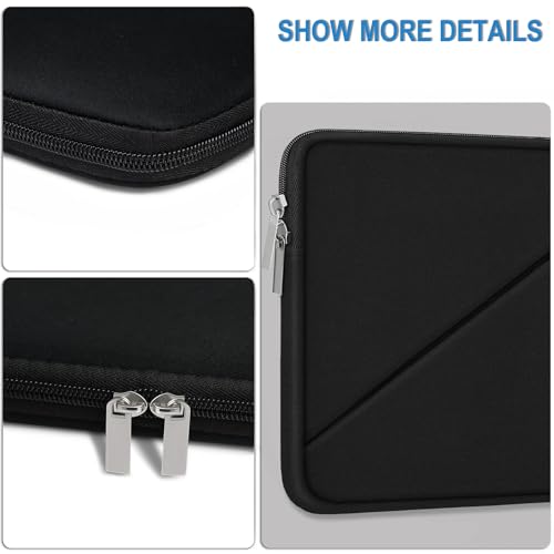 Laptop Sleeve Case 15.6 inch, Traveling Carrying Computer Sleeve Bag with Zippered Pocket, Shockproof Protective Laptop Cover Compatible for Apple Notebook, HP, Dell, Acer, Asus, Lenovo, Black - color: Black, size: 15.6 inch