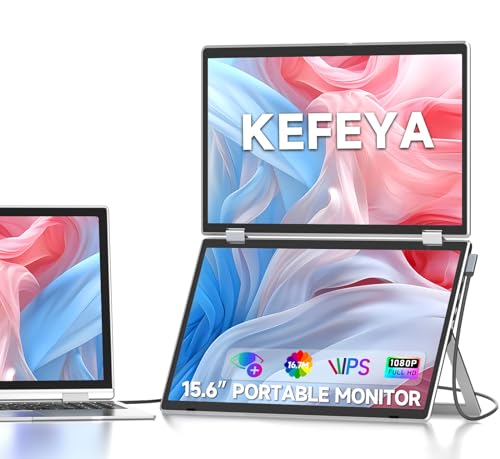 KEFEYA Laptop Screen Extender,15.6" Triple Screen Laptop Monitor Extender, 1080P FHD Portable Monitor for 13"-17.3" Laptops, Plug and Play HDMI/USB-A/USB-C for Mac/Wins/Chrome (15.6" Triple Screen) - size: 15.6" Triple Screen