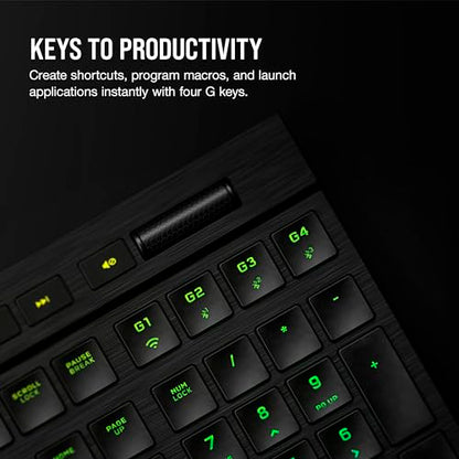 Corsair K100 AIR Wireless RGB Mechanical Gaming Keyboard - Ultra-Thin, Sub-1ms Slipstream, Low-Latency Bluetooth, Cherry MX Ultra Low Profile Keyswitches - NA Layout, QWERTY - Black - style: K100 AIR WIRELESS