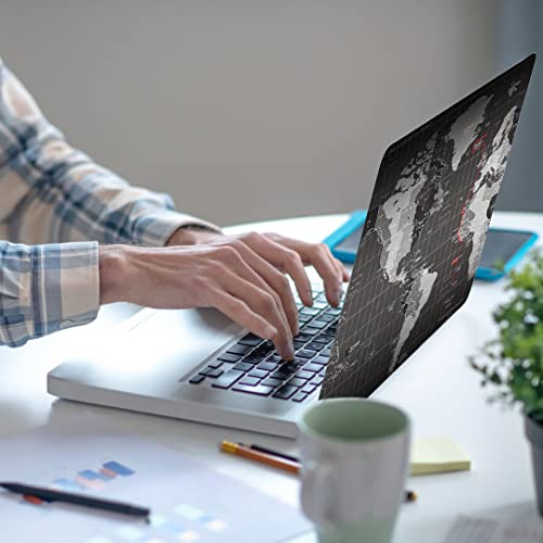 Laptop Skin Sticker,13.3 14 15 15.4 15.6 inch Laptop Skins,Universal Vinyl Decal,Dustproof Scratch Resistant Reusable Cover Protector with Free 2 Wrist Pads (World Map 2) - color: World Map 2