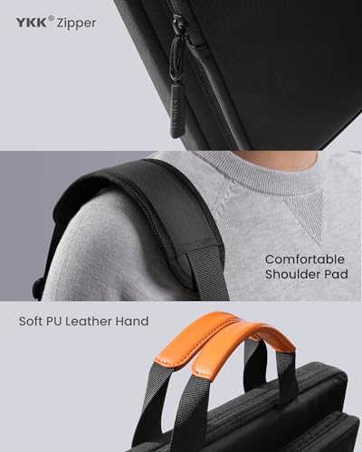 tomtoc 360 Protective Laptop Shoulder Bag compatible with The New Razer Blade Pro 17, HP Envy Laptop 17 Inch, Dell Inspiron 17 3000, ASUS ROG Zephyrus S 17.3 Inch, Notebook Bag with Accessory Pocket - color: Black, size: 17-17.3 Inch