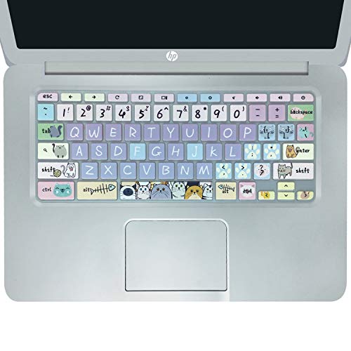 Keyboard Cover Skin for HP Chromebook 11 x360 11.6,G2/G3/G4/G5/G6 EE/G7 EE 11.6, 14-ca 14-ak14-X Series/HP Chromebook 14 G2 G3 G4 Keyboard Protector,Cute Cat - color: Cute Cat