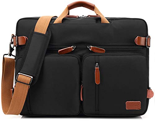 CoolBELL Convertible Backpack Messenger Shoulder Bag Laptop Case Handbag Business Briefcase Multi-Functional Travel Rucksack Fits 15.6 Inch Laptop for Men/Women (Black) - color: Black, size: 15.6 Inches