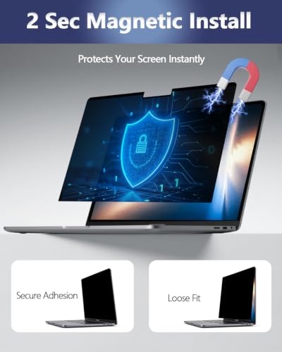 Magnetic Laptop Privacy Screen for 16 Inch 16:10 Aspect Ratio | Screen Size is 13.57 in Wide and 8.48 in High, Removable, Anti Glare, Anti Blue light,Compatible With HP Dell Lenovo Thinkpad - color: Magnetic Laptop 16 Inch 16:10