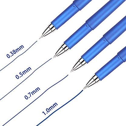 Gel Ink Rollerball Stylus Pen - 18 Pack,0.38mm Gel Pen Extra Fine Point,2 in 1 Capacitive Stylus Pen,Blue Ink,Writing Smoothly for Office,Business,Gift,Metal Silver Clip - color: 0.38mm-18Pack-Blue
