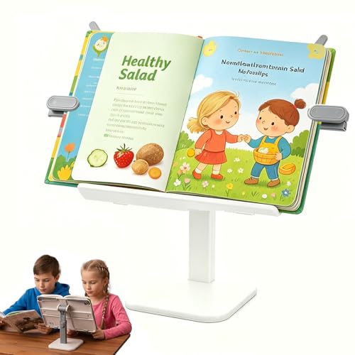 Adjustable Foldable Tablet Stand, Lightweight Multi-Functional Desk Holder for iPad, Laptop, Book, Cookbook, Textbook & Magazine (Grey) - color: Grey