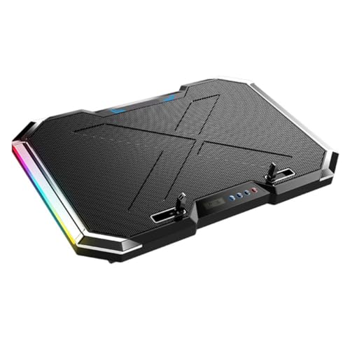 Gaming Laptop Cooling Pad and LCD Touch Control with Adjustable Fan Material with 7-Angle and 7-Gear Adjustable Stand, RGB Lighting Notebook Cooler for Enhanced