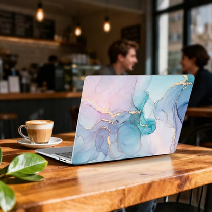 BELKA Compatible with MacBook Pro 13 inch Case M2 M1 2022-2016 | Model A2338 A2251 A2289 A2159 A1989 A1706 A1708, Plastic Hard Shell Case & Keyboard Cover &Screen Protector, Blue Pink Marble - color: Blue Pink Marble