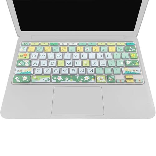 Silicone Keyboard Cover for HP Chromebook 11 x360, Chromebook 11 G2/G3/G4/G5/G6 EE/G7 EE, HP Chromebook 14-ca 14-ak 14-X Series, HP Chromebook 14 G2 G3 G4, Spring Flowers - color: Spring Flowers