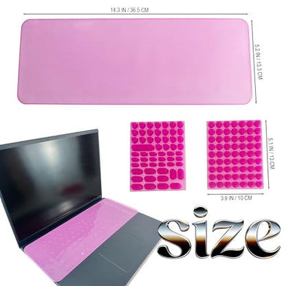 Keyboard Sticker for Long Nails with 119PCS Letters + 17 Inch Universal Keyboard Cover, Reusable Adhesive Silicone Keyboard Stickers, Dustproof Easy-Remove Protector Set for Desktop Keyboard(White)