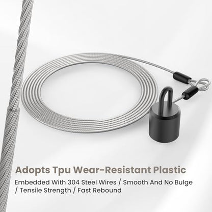 9.84FT 3mm Stainless Steel Security Cable, 2 Pack | Security Wire Rope with Double Loop for Outdoor Travel - size: 9.84 ft 3 mm, 2 Pack