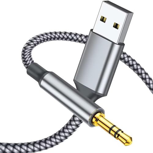 Vcddom USB to 3.5mm TRS Audio Jack Adapter, Aux Cord Compatible with Laptop PC PS5/4 USB Male to AUX Male Jack Audio Cable for Speaker. NOT Work for Charging and MP3 TV Car PS3 Truck