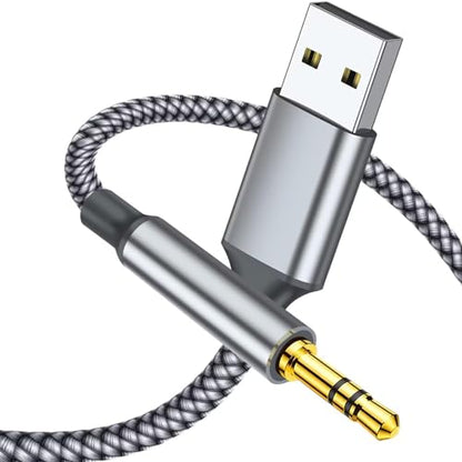 Vcddom USB to 3.5mm TRS Audio Jack Adapter, Aux Cord Compatible with Laptop PC PS5/4 USB Male to AUX Male Jack Audio Cable for Speaker. NOT Work for Charging and MP3 TV Car PS3 Truck