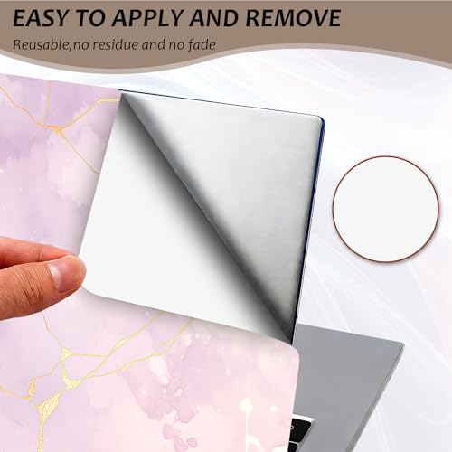 Laptop Skin 12.1-15.6 inch Removable Universal Reusable Laptop Sticker Decal,Waterproof No Residue Vinyl Cover,Scratch-Resistant Cuttable Full Wrap Sticker for Notebook,Lavender Pink Gold Marble Print - color: Lavender Pink Gold Marble Print