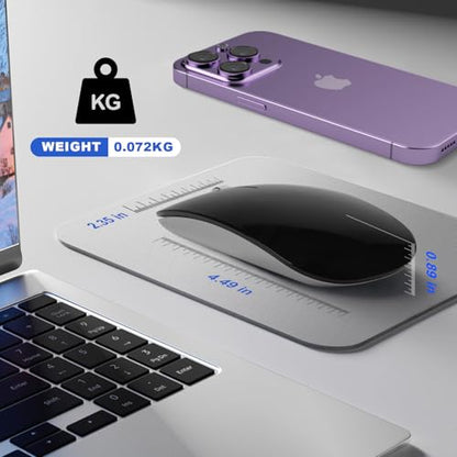 DC Wireless Mouse, 5 in 1 Bluetooth USB C Rechargeable Mouse for Laptops Disktops Tablets Compatible with Apple MacBook Pro/Air iPad iMac Sureface Chromebook Computer (Black Silver) - style: Black Silver
