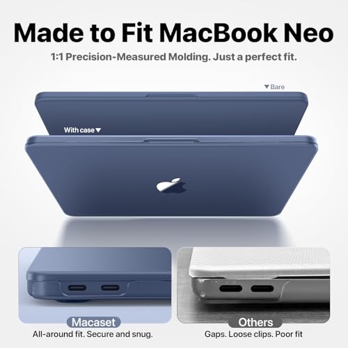 for MacBook Neo Case 13 inch 2026 | Scratch & Fingerprint Resistant 100% Match Official Color | Matte Hard Shell Blue Cover for A3404 - Indigo Clear | Scratch & Fingerprint Resistant | Perfect Fit | 100% Match Official Color | Matte Hard Shell Blue Cover