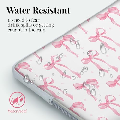 Laptop 13 inch Sleeve Case for MacBook Air 13-13.6 inch, Laptop Bag Cover for MacBook Pro 13" 14 inch, Shockproof Briefcase Travel Carrying Sleeve for 14" Chromebook HP Dell I Pink Bow - color: Pink bow