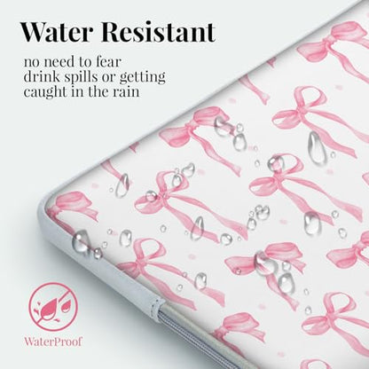 Laptop 13 inch Sleeve Case for MacBook Air 13-13.6 inch, Laptop Bag Cover for MacBook Pro 13" 14 inch, Shockproof Briefcase Travel Carrying Sleeve for 14" Chromebook HP Dell I Pink Bow - color: Pink bow