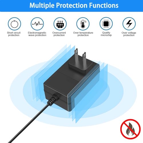 12V 2A Power Supply Adapter with On Off Switch, DC in 12V Power Cord, AC 100-240V 50-60Hz 24W 12 Volt Converter, for LED Light Strip DVD Player Keyboard Router CCTV Camera Hard Drive.