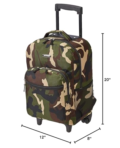 Rockland Double Handle 17" Rolling Backpack, Camo - color: CAMO, size: One Size